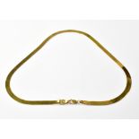 An 18ct yellow gold flat collar necklace, approx 11.8g.