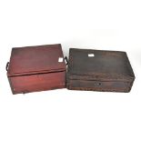 A 19th century rosewood writing slope with fitted interior and leather writing slope,