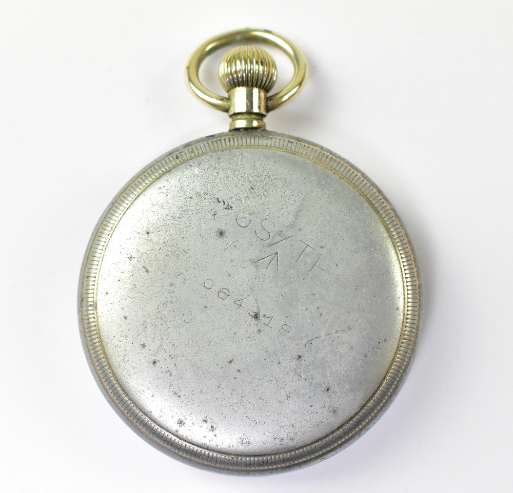 A military plated brass cased open face pocket watch no. - Image 2 of 3