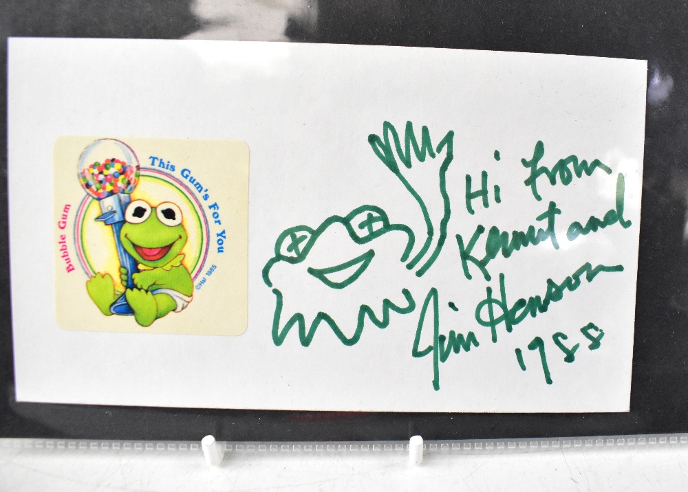 JIM HENSON; a single piece of card inscribed 'Hi from Kermit', - Image 2 of 2