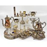 Various items of tableware, swing-handled basket, part tea service,