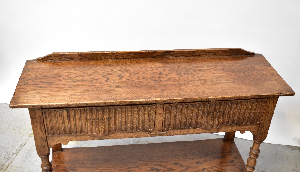 MONASTIC WOODCRAFT FURNITURE LTD; an oak buffet sideboard, - Image 4 of 5