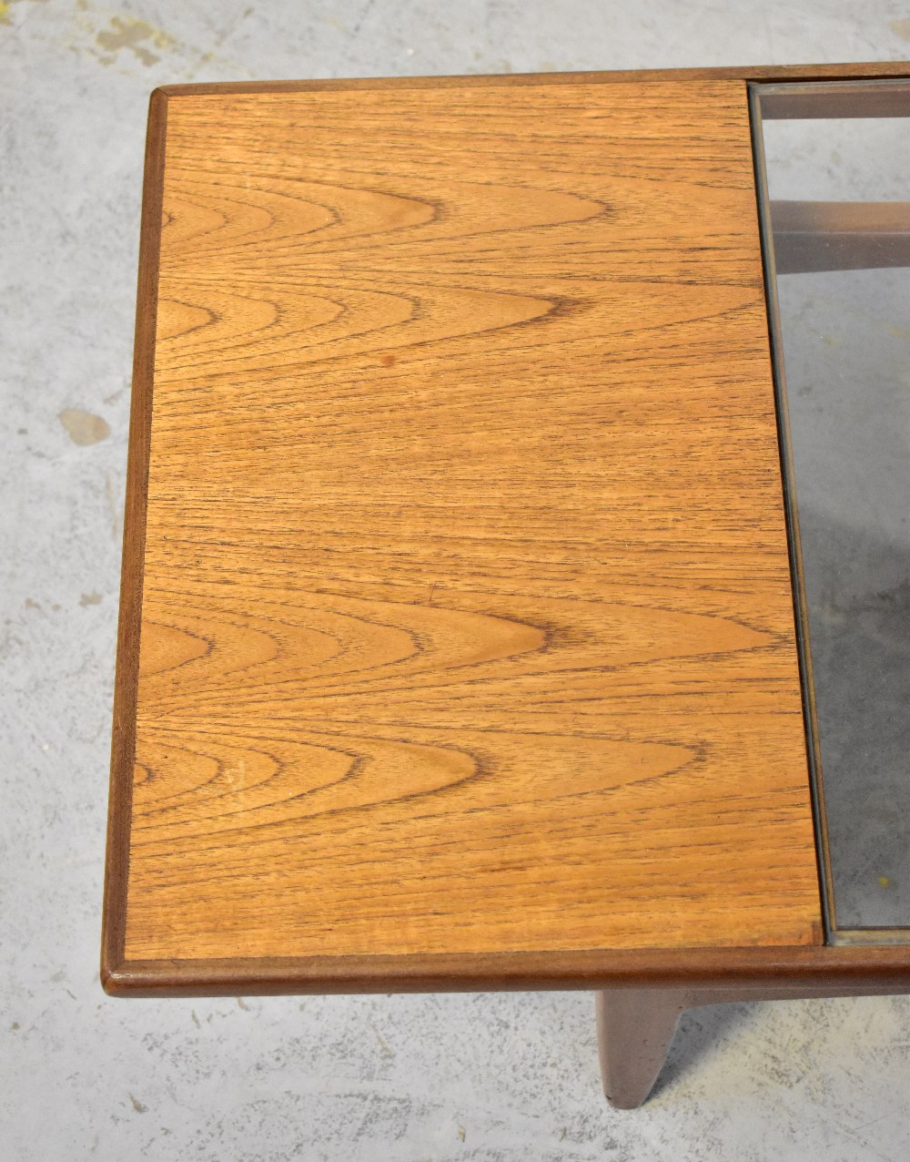 G-PLAN; a retro teak glass-topped two-tier coffee table, 43 x 137 x 50cm. - Image 5 of 7