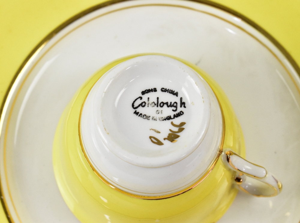 A quantity of vintage Colclough 'Primrose' yellow gilt-heightened teaware including sandwich plate, - Image 5 of 5