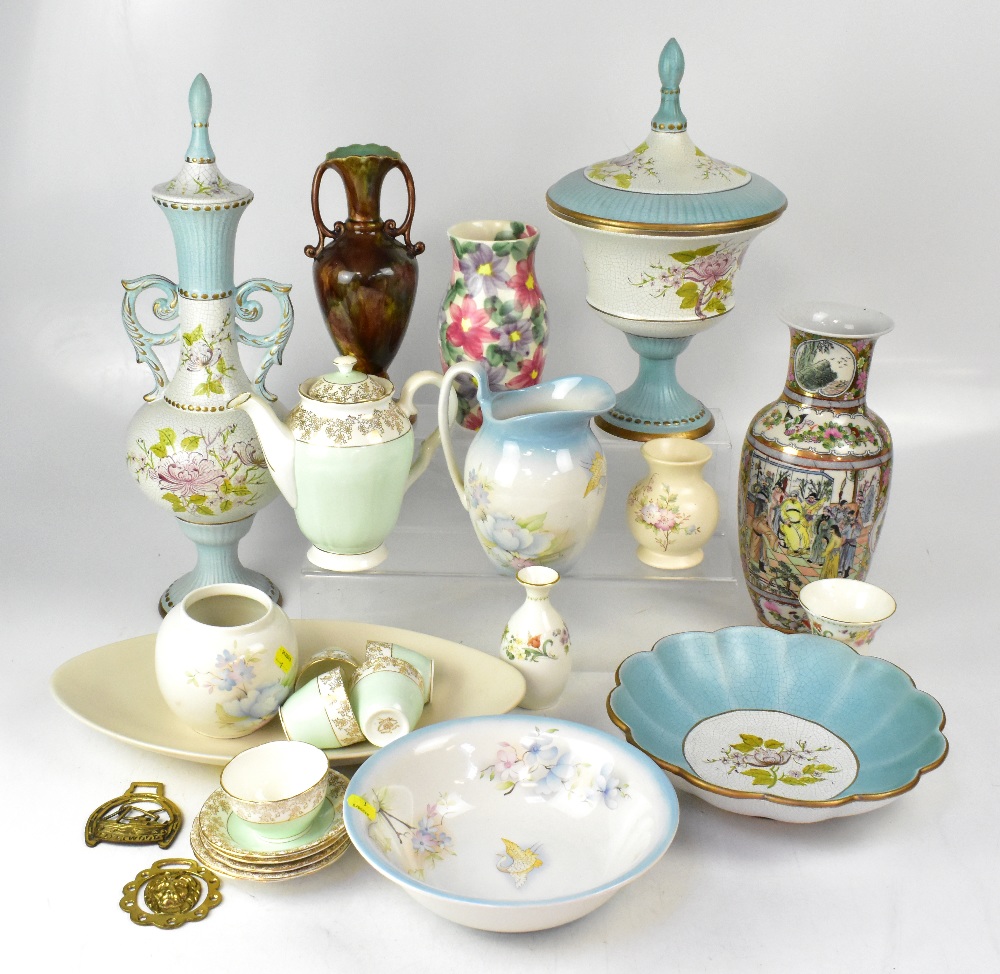 Various collectible pottery to include a Royal Stewart part tea set, with teapot, cups and saucers,