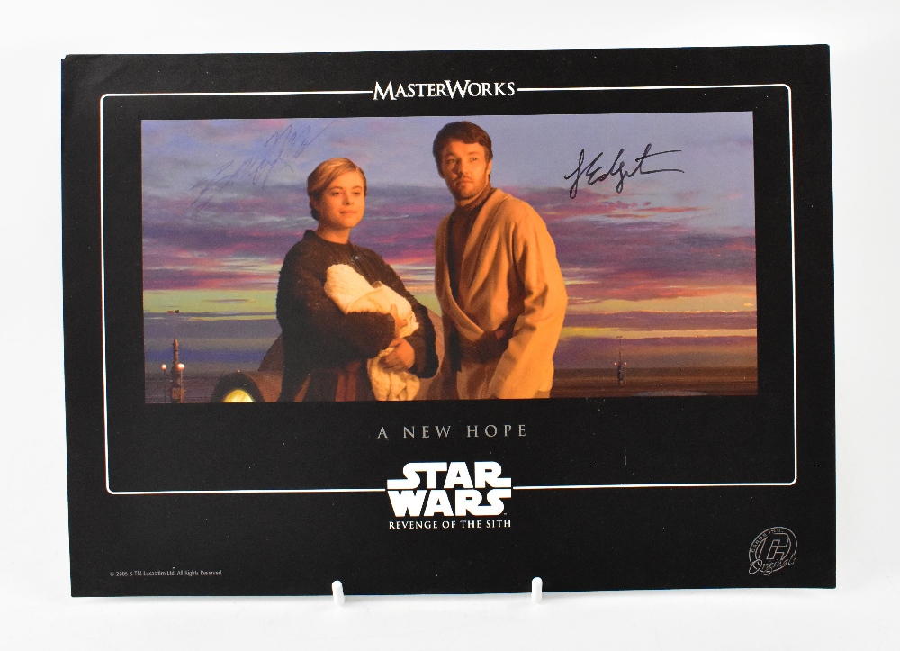 STAR WARS; 'Revenge of the Sith', a promotional card bearing two signatures including Joel Edgerton.