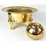 A 20th century Korean brass room heater of dish form,