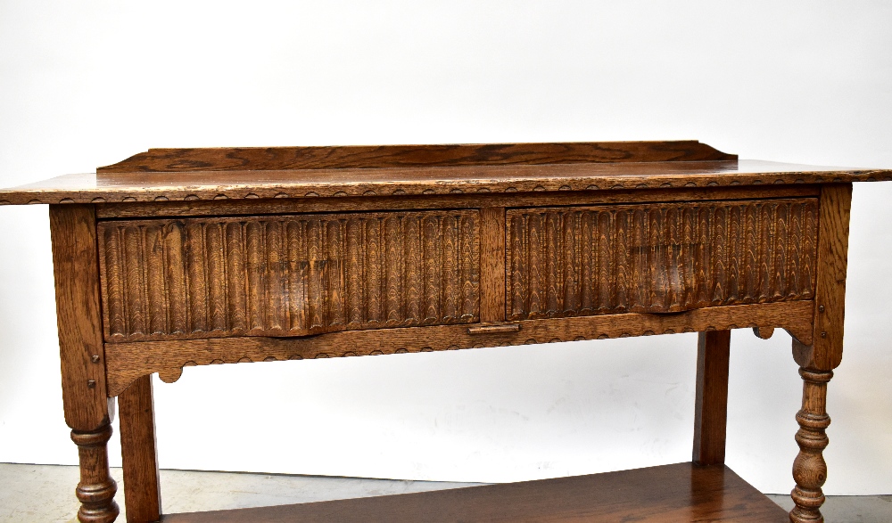 MONASTIC WOODCRAFT FURNITURE LTD; an oak buffet sideboard, - Image 2 of 5