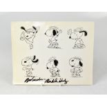SNOOPY; a promotional 'Flashbeagle' photograph bearing the signature of Charles Schulz, 18 x 23cm.