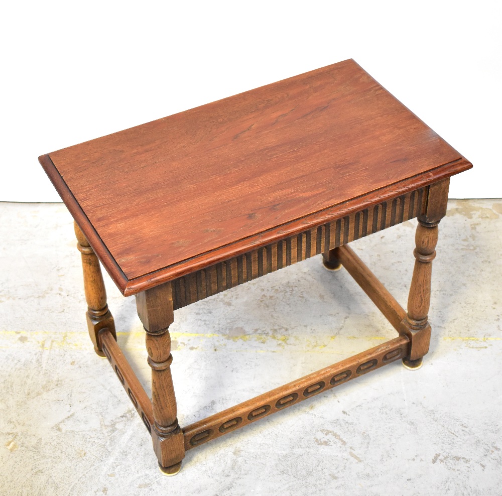 Five various occasional tables comprising a reproduction joint stool, a drop-leaf table, - Image 4 of 6