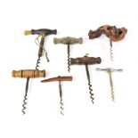 Seven vintage and antique corkscrews of various shapes and sizes (7).