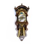 A reproduction oak cased wall clock,