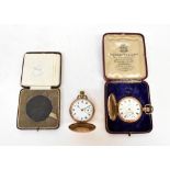 WALTHAM; a cased gold plated full hunter pocket watch,