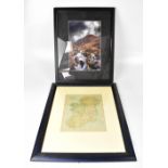 A quantity of various prints, maps, photographs, watercolour and pastel drawing,