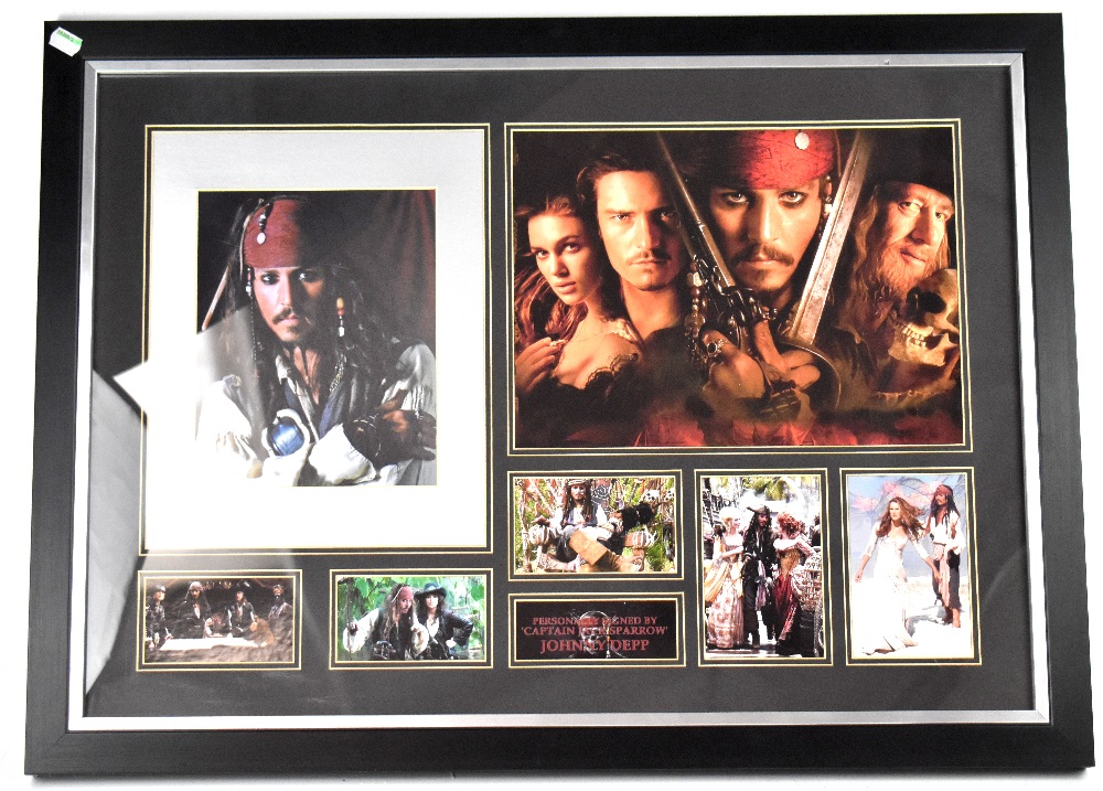 JOHNNY DEPP; a framed montage of seven photographs of the character Captain Jack Sparrow, - Image 3 of 4