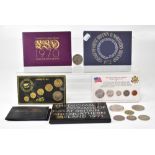 Six cased sets of commemorative coins comprising 'The Decimal Coinage of Great Britain and Northern