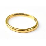 A 22ct gold wedding band, size O, approx 2.3g.