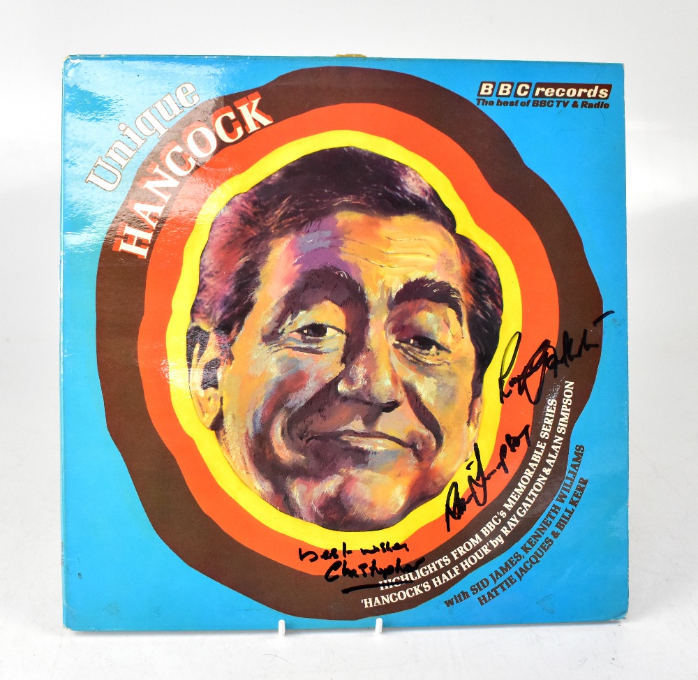 UNIQUE HANCOCK; an album bearing the signatures of Ray Galton and Alan Simpson to the cover.