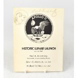 SNOOPY; a historic Lunar Launch 1969 Apollo 11 souvenir card,