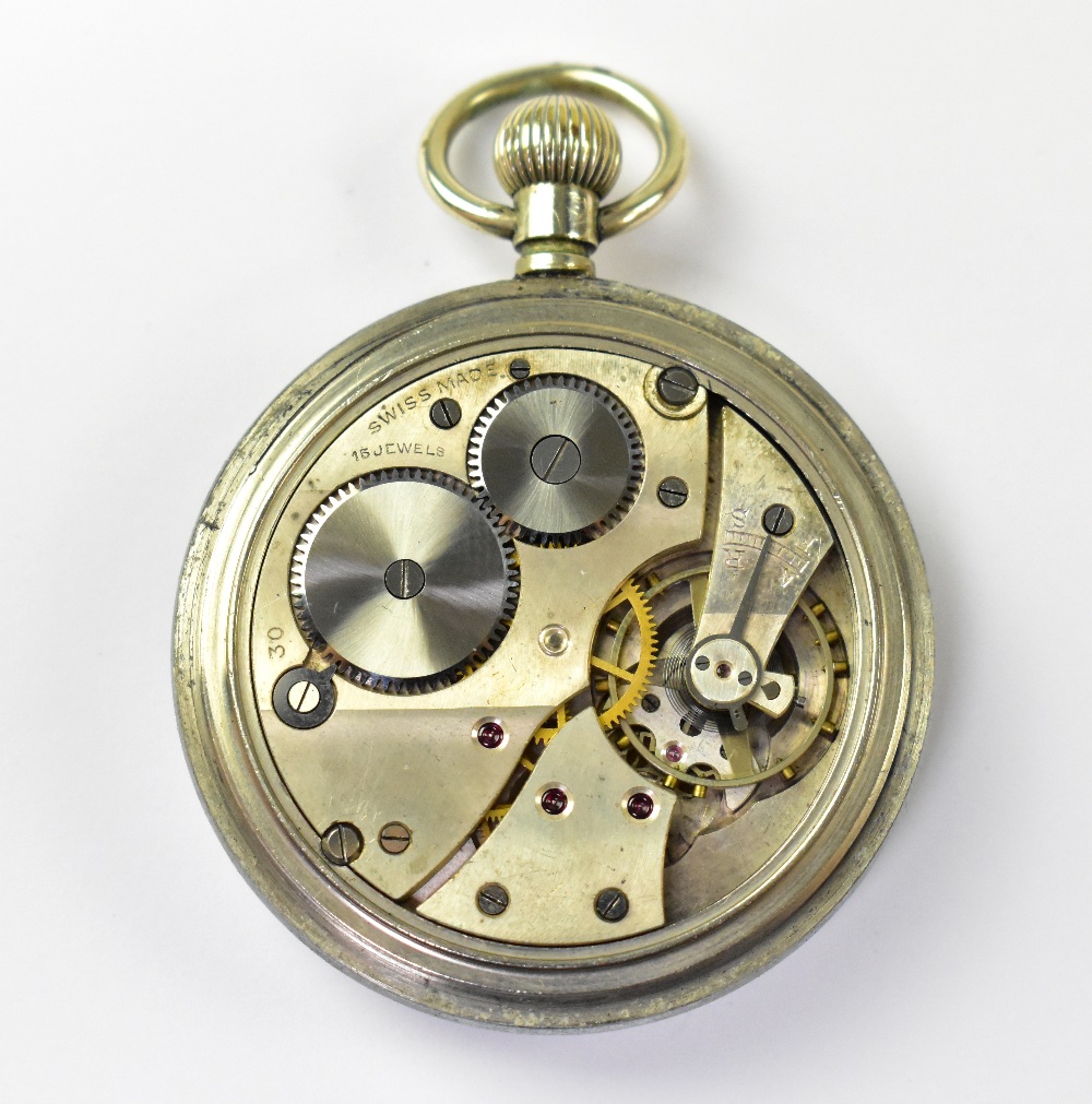 A military plated brass cased open face pocket watch no. - Image 3 of 3