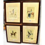 AFTER L BALLET; four equestrian prints, one depicting a Cossack on palomino,