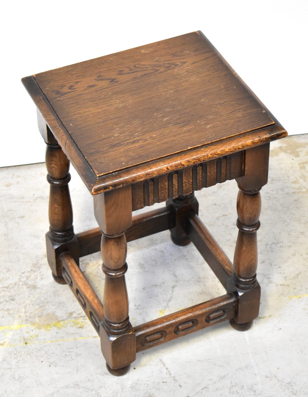 Five various occasional tables comprising a reproduction joint stool, a drop-leaf table, - Image 5 of 6