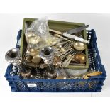 A quantity of silver plated ware and silver items, to include Boodle & Dunthorne flatware,