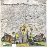 A 19th century French map of 'Le Pais De Canaan Traversé par N:S: Iesus Christ,