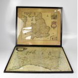 JOHN OVERTON; an 18th century hand coloured engraved map of part of Italy,