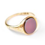 A vintage 15ct rose gold gentlemen's signet ring, with blank seal top, size U, approx 4.3g.