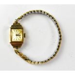 MODISSA; a 9ct gold square watch head,