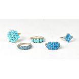 Three sterling silver rings, each set with a Neon Glowing apatite,