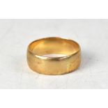 A 9ct gold wide band ring, size Y, approx 7.4g.