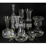A quantity of vintage and antique crystal and clear glass,