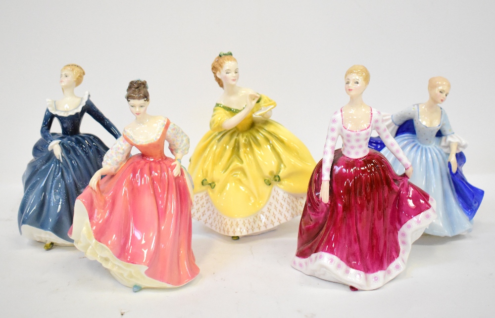 ROYAL DOULTON; five porcelain figures comprising HN2694 'Fiona', HN2334 'Fragrance',
