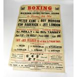 BOXING; a WWII period boxing advertising billboard poster promoting various fights,
