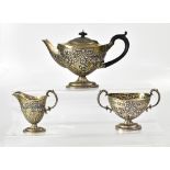 A Victorian hallmarked silver tea service,