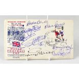 ENGLAND WORLD CUP WINNERS 1966; a first day cover bearing multiple signatures,
