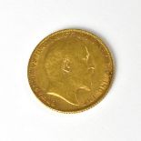 An Edward VII sovereign, 1907 London Mint.