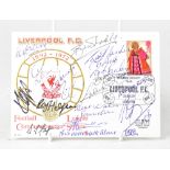 LIVERPOOL FOOTBALL CLUB; a first day cover bearing several signatures including Bill Shankly,