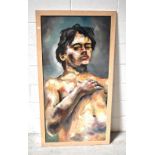 TERRY KANE (21st century); oils, self portrait 'As a Young Man', signed and dated verso, 121 x 62cm,