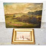 Two late 19th/early 20th century oils comprising A Baumont; oil on canvas,