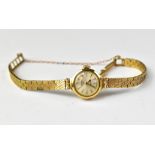 ROTARY; a 9ct gold ladies' wristwatch with twenty-one jewel crown wind movement,