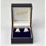 A pair of 18ct white gold Art Deco style earring studs,