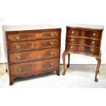 A reproduction mahogany Regency-style chest of four graduating drawers, on splayed supports,