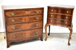 A reproduction mahogany Regency-style chest of four graduating drawers, on splayed supports,