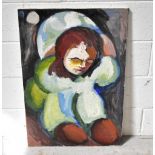 TERRY KANE (21st century); oil on canvas, abstract crouching figure, signed and dated verso,