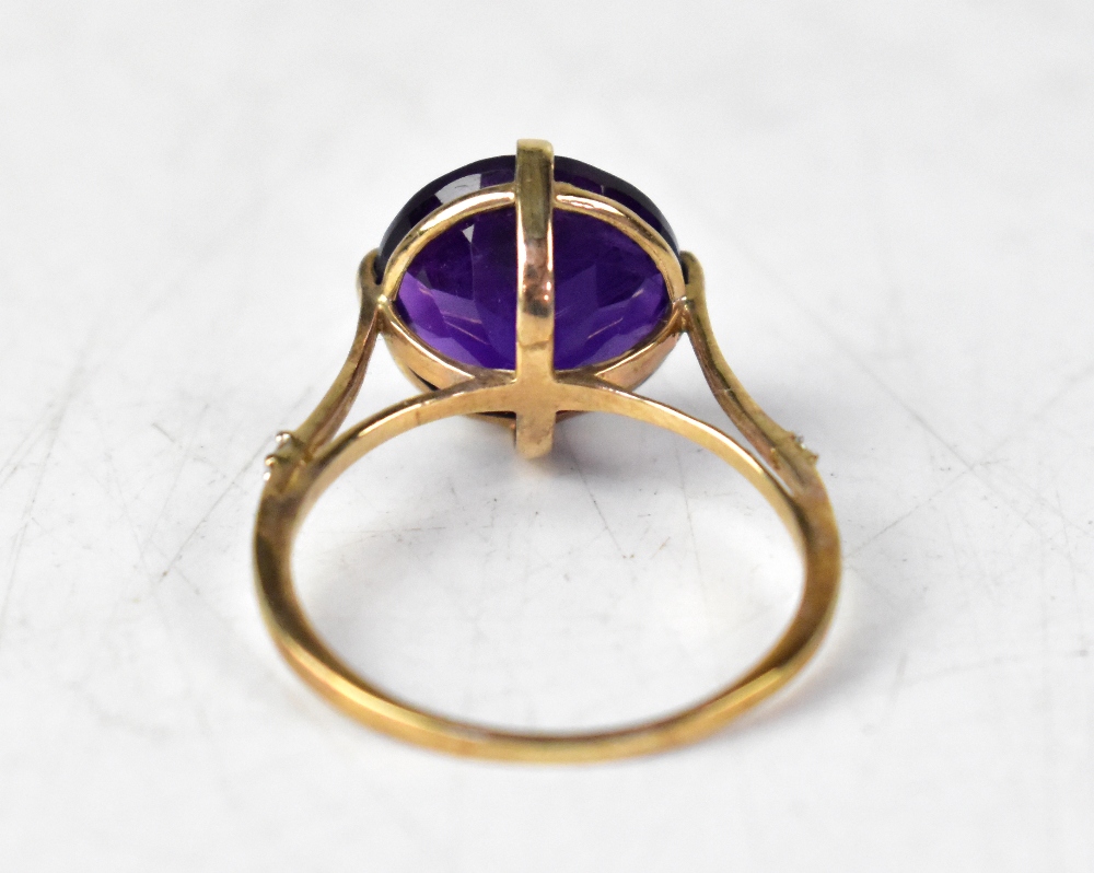 A 9ct gold amethyst and diamond ring, - Image 3 of 3