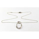 GEORG JENSEN; a Danish silver dainty necklace, length 46cm, with an Offspring no.