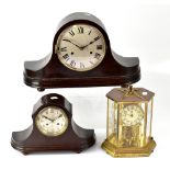 An early 20th century German HAC Napoleon hat eight day mantel clock,